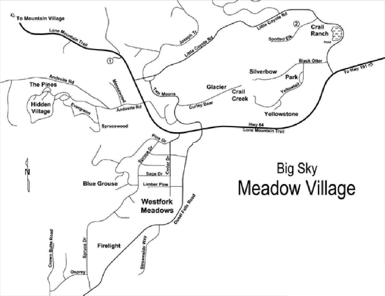 Big Sky Meadow Village Map